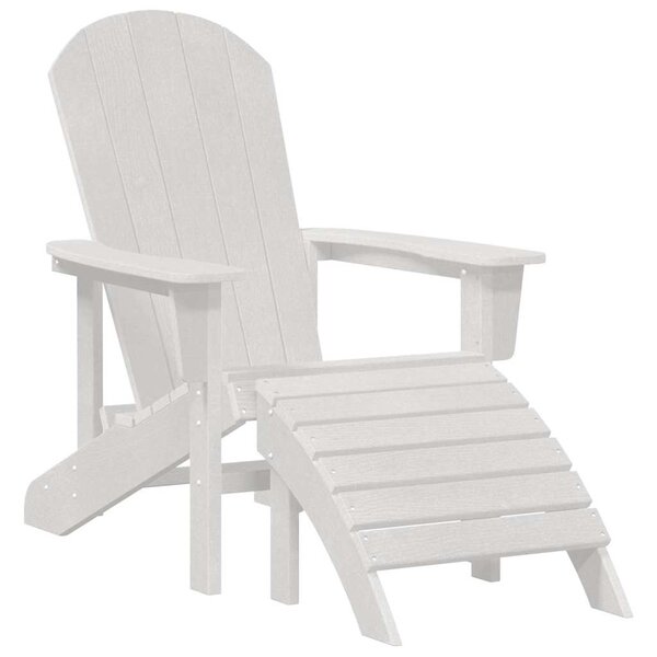 vidaXL Chaise Adirondack Blanc 82 x 74 x 92 cm HDPE