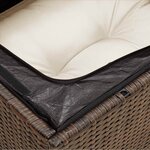 vidaXL Canapé d'angle de jardin avec coussins marron résine tressée