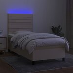 vidaXL Sommier à lattes de lit et matelas et LED Crème 80x200 cm Tissu