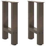 vidaXL Pieds de table basse en acier naturel  2 pièces  38 x (42-43) cm