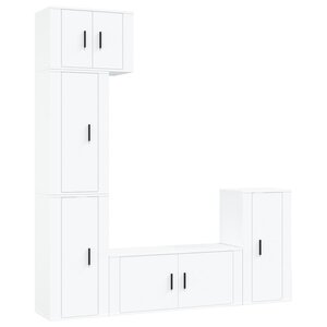 vidaXL Ensemble de meubles TV 5 Pièces Blanc Bois d'ingénierie