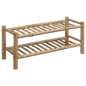 vidaXL Rack à chaussures avec étagère Naturel 68 x 28 x 30 cm Bambou