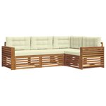 vidaXL Ensemble de canapés d'extérieur 4 pc Naturel et Crème