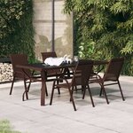 vidaXL Ensemble à manger de jardin 5 Pièces Marron et noir