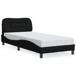 vidaXL Cadre de lit avec tête de lit Noir 80x200 cm Tissu
