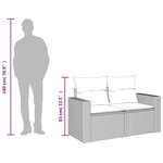 vidaXL Canapé de jardin avec coussins 2 places marron résine tressée
