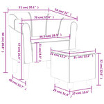 vidaXL Chaise cabriolet avec repose-pied violet tissu