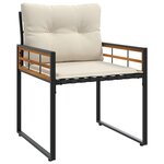 vidaXL Ensemble de meubles d'extérieur avec coussin 3 Pièces Crème