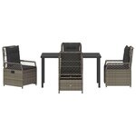 vidaXL Ensemble de salle à manger pour jardin 5 Pièces Gris polyrotin