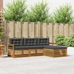 vidaXL Ensemble de canapés d'extérieur 4 pc Naturel et Anthracite