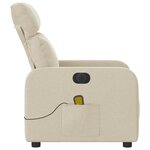 vidaXL Fauteuil inclinable de massage électrique crème tissu