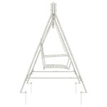 vidaXL Banc Balançoire Acier 113 x 121 5 x 168 cm Blanc antique