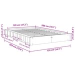 vidaXL Cadre de lit sans matelas 120x200 cm bois massif de chêne