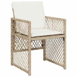 vidaXL Ensemble de salle à manger pour jardin 5 Pièces Beige polyrotin