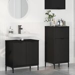 vidaXL Ensemble de mobilier de salle de bain avec tiroir 2 Pièces Noir