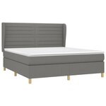 vidaXL Sommier à lattes de lit avec matelas Gris foncé 160x200cm Tissu