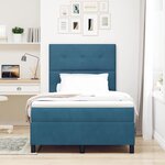 vidaXL Lit à ressorts avec matelas Bleu foncé 120 x 200 cm Velours