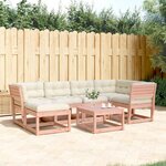 vidaXL Salon de jardin 6 Pièces avec coussins bois massif douglas