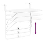 Table de balcon pliable blanche 60x40 cm en acier