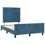 vidaXL Cadre de lit sans matelas bleu foncé 120x190 cm velours