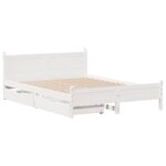 vidaXL Cadre de lit sans matelas blanc 140x190 cm bois de pin massif