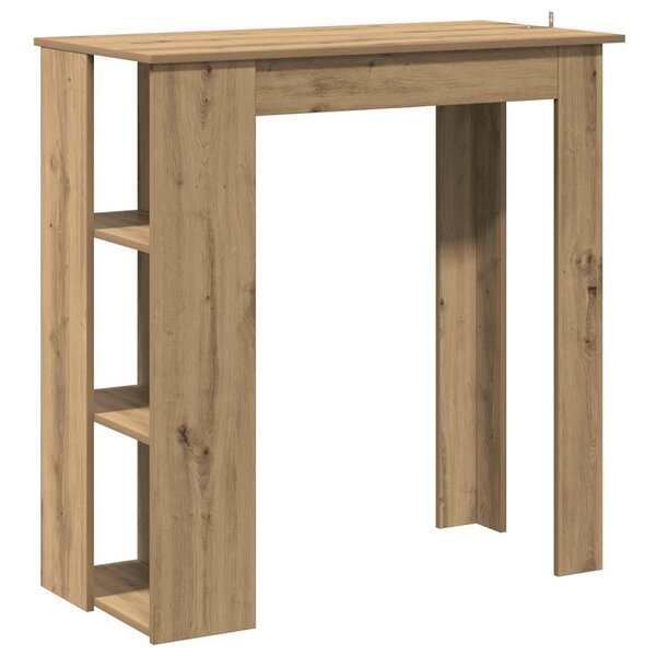 vidaXL Table de bar avec étagère chêne artisanal bois d'ingénierie