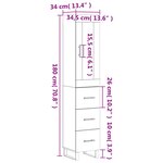 vidaXL Buffet haut Sonoma gris 34 5x34x180 cm Bois d'ingénierie