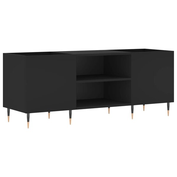 vidaXL Armoire à disques noir 121x38x48 cm bois d'ingénierie