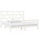 vidaXL Cadre de lit sans matelas blanc bois massif 200x200 cm