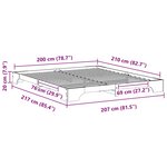 vidaXL Cadre de lit Marron 200 x 210 cm Pin massif