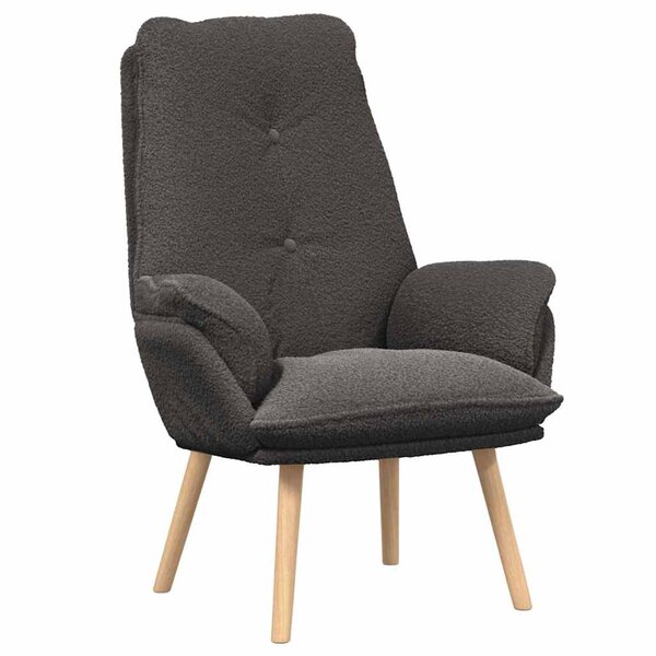 vidaXL fauteuil Gris foncé 69 x 74 x 93 cm Tissu Sherpa