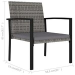 vidaXL Chaises à manger de jardin lot de 2 Résine tressée Gris