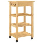 vidaXL Chariot de cuisine MONZA 48x40x90 cm bois massif de pin