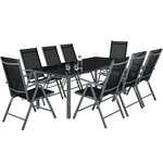 Salon de jardin aluminium 8 places gris foncé 2108044