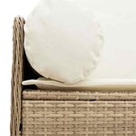 vidaXL Canapé de jardin avec coussins 3 places beige résine tressée