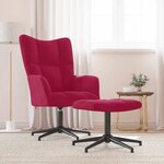 vidaXL Chaise de relaxation avec tabouret Rouge bordeaux Velours