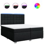 vidaXL Sommier à lattes de lit avec matelas Noir 200x200 cm Tissu