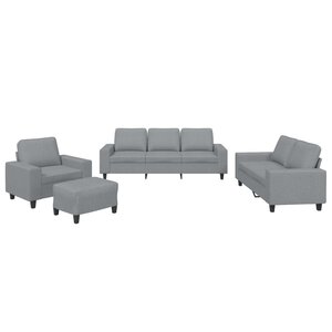 vidaXL Ensemble de canapés 4 Pièces gris clair tissu