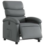 vidaXL Fauteuil inclinable électrique Gris Similicuir