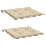 vidaXL Coussins de chaise de jardin lot de 2 beige 50x50x4 cm