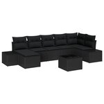 vidaXL Ensemble de canapé de jardin 8 pièces avec coussins Beige en Poly Rattan