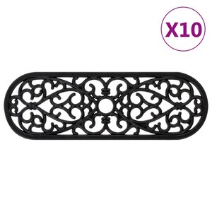vidaXL Marches d'escalier 10 Pièces 25x75 cm caoutchouc