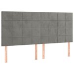 vidaXL Cadre de lit avec tête de lit Gris clair 160x200 cm Velours