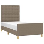vidaXL Cadre de lit sans matelas avec tête de lit taupe 90x190cm tissu