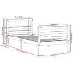 vidaXL Cadre de lit sans matelas cire marron 90x190 cm bois pin massif
