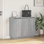 Buffet vidaXL gris Sonoma 90x32x75 cm avec LED en bois d'ingénierie