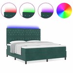 vidaXL Lit à ressorts avec matelas Vert foncé 180 x 200 cm Velours