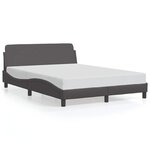 vidaXL Cadre de lit Dover gris 140x200 cm similicuir