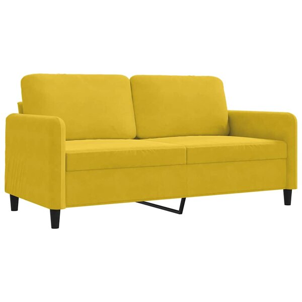 vidaXL Canapé à 2 places Jaune 140 cm Velours