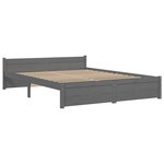 vidaXL Cadre de lit sans matelas gris bois massif 135x190 cm